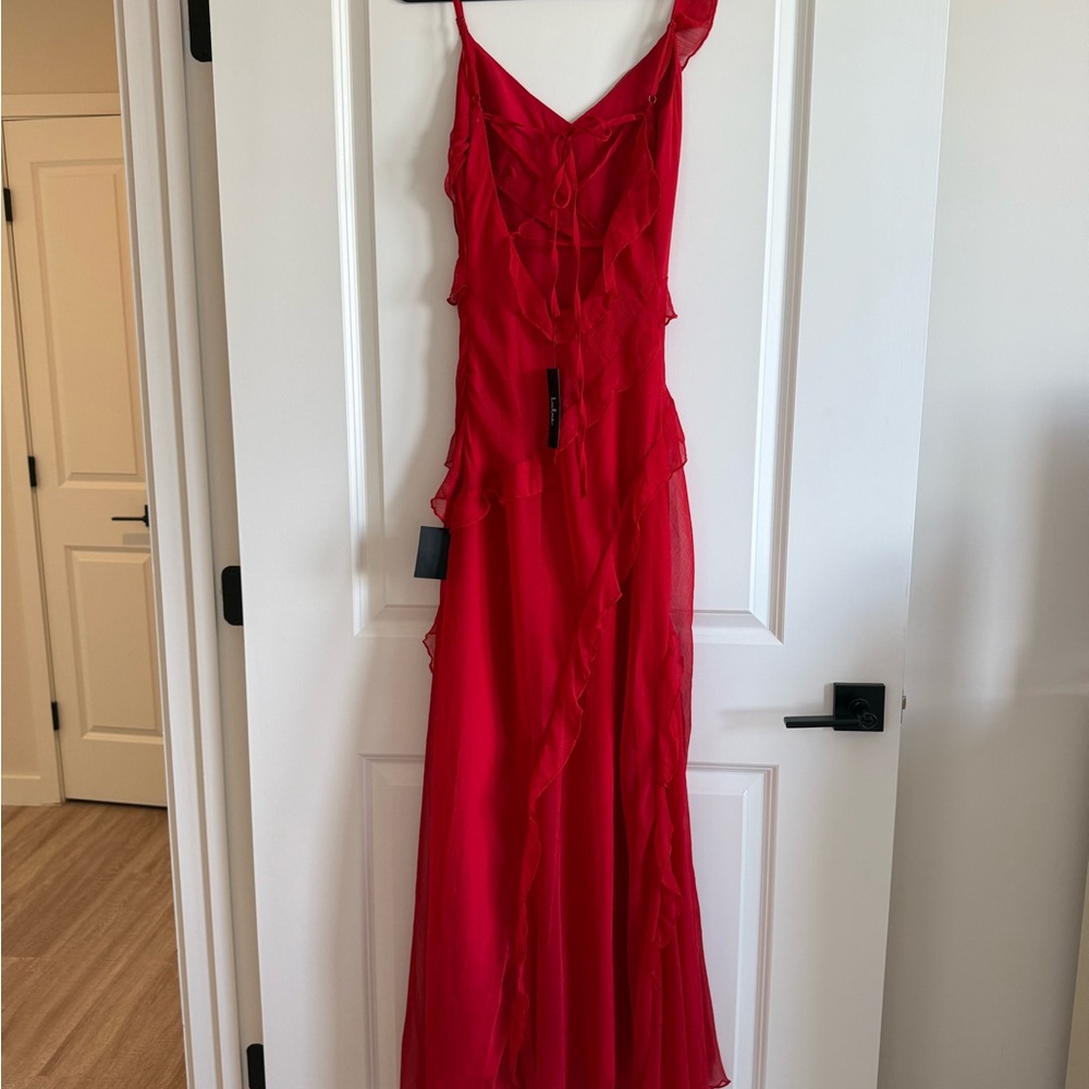 Lulus Red Ruffled Maxi Dress - Picture 7 of 11